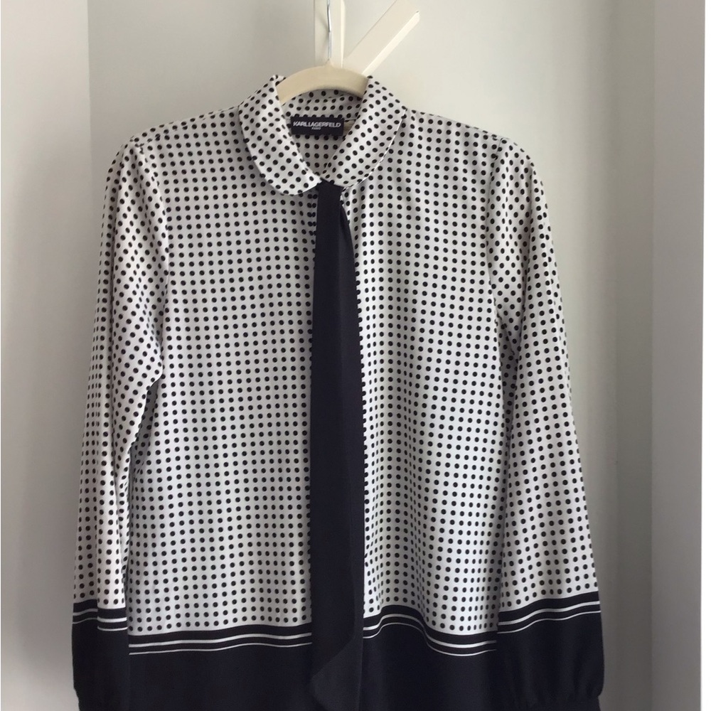 Karl Lagerfeld Black and White Geometric Shirt